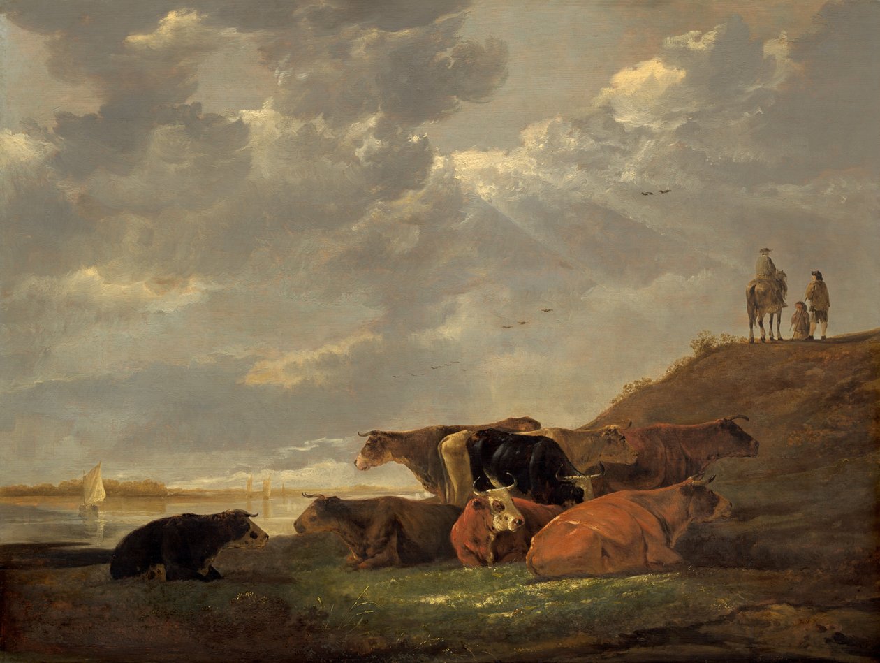 Paysage fluvial avec des vaches - Aelbert Cuyp