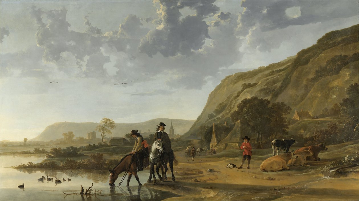 Paysage fluvial avec cavaliers, 1653-7 - Aelbert Cuyp
