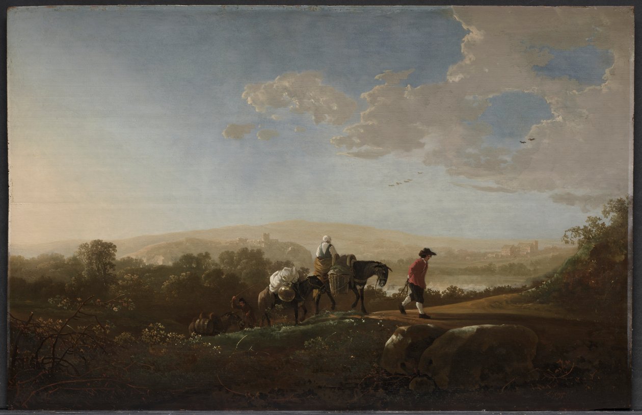 Voyageurs dans une campagne vallonnée - Aelbert Cuyp