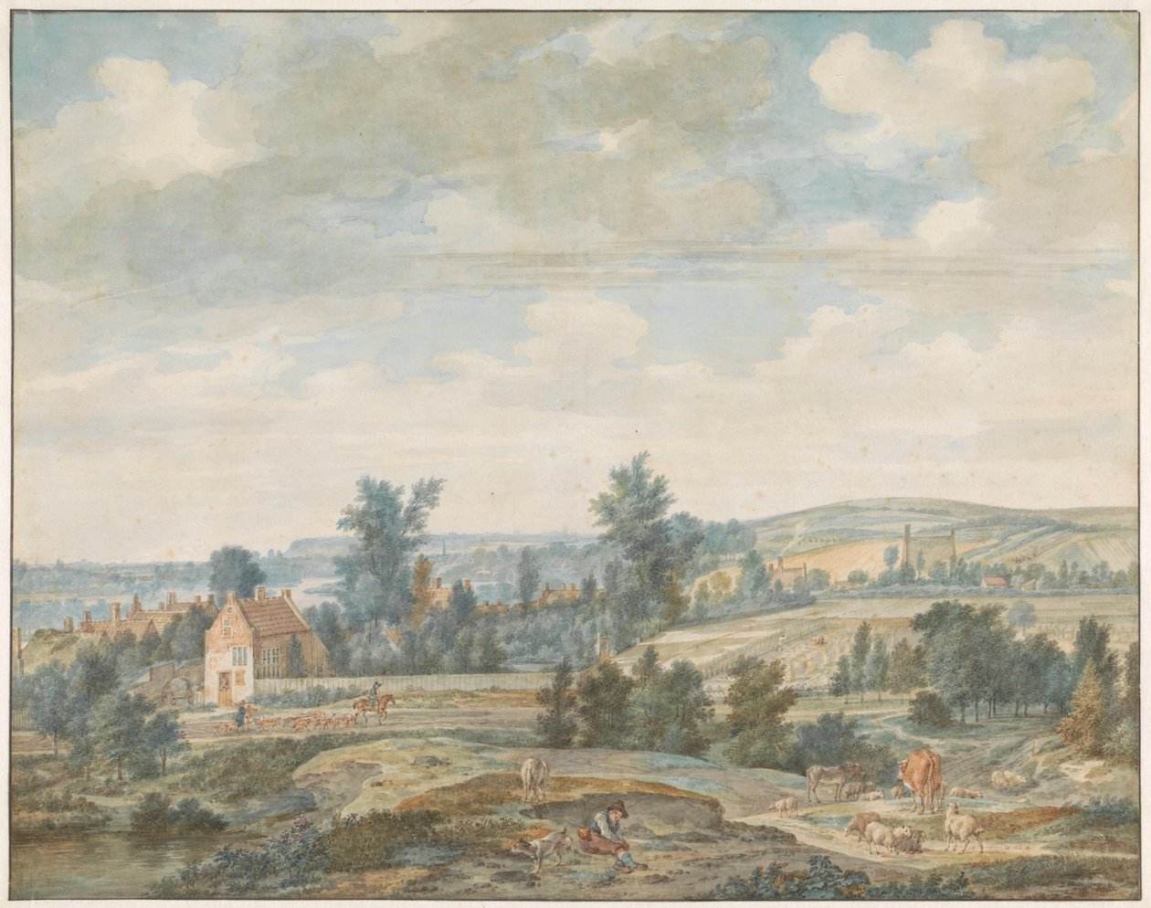 Vue de Middachten et Dieren - Aert Schouman