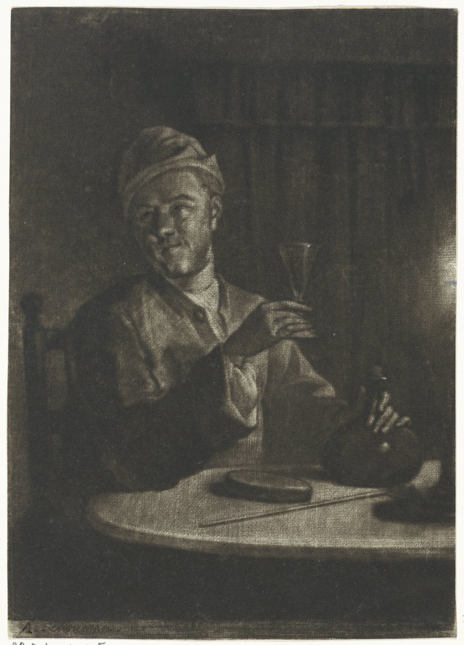 Homme avec un verre levé - Aert Schouman
