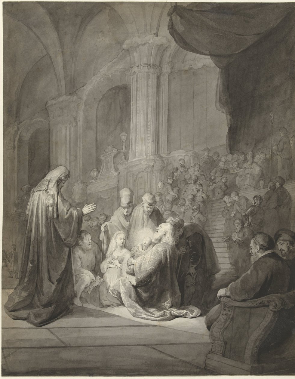 Siméon dans le temple - Aert Schouman
