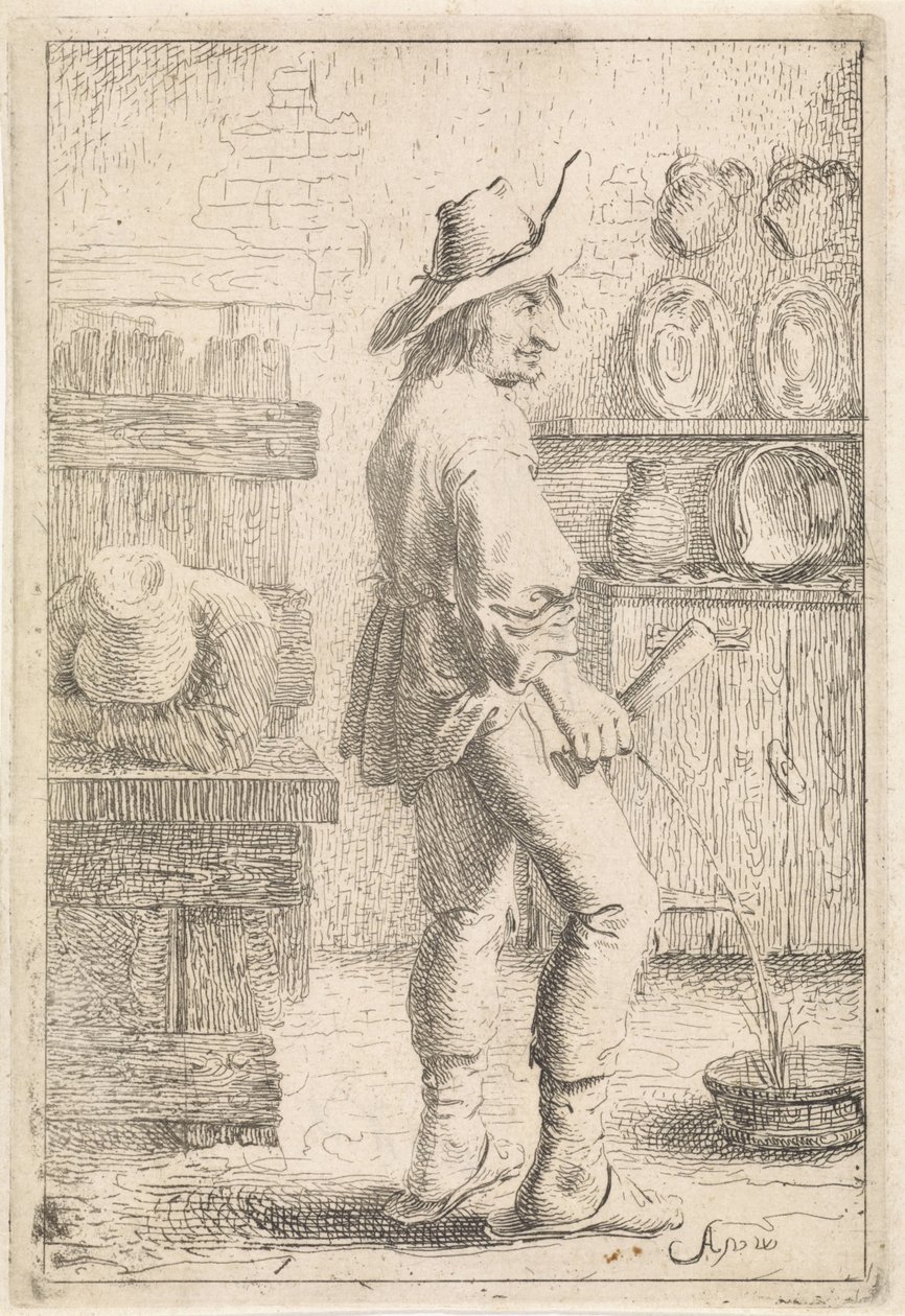 Un homme urinant - Aert van Waes