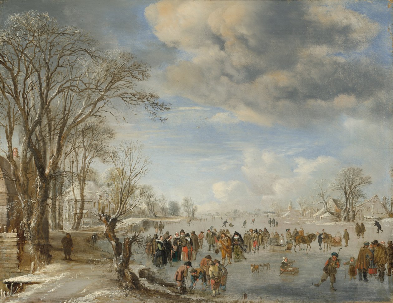 Hiver en Hollande : Scène de patinage - Aert van der Neer