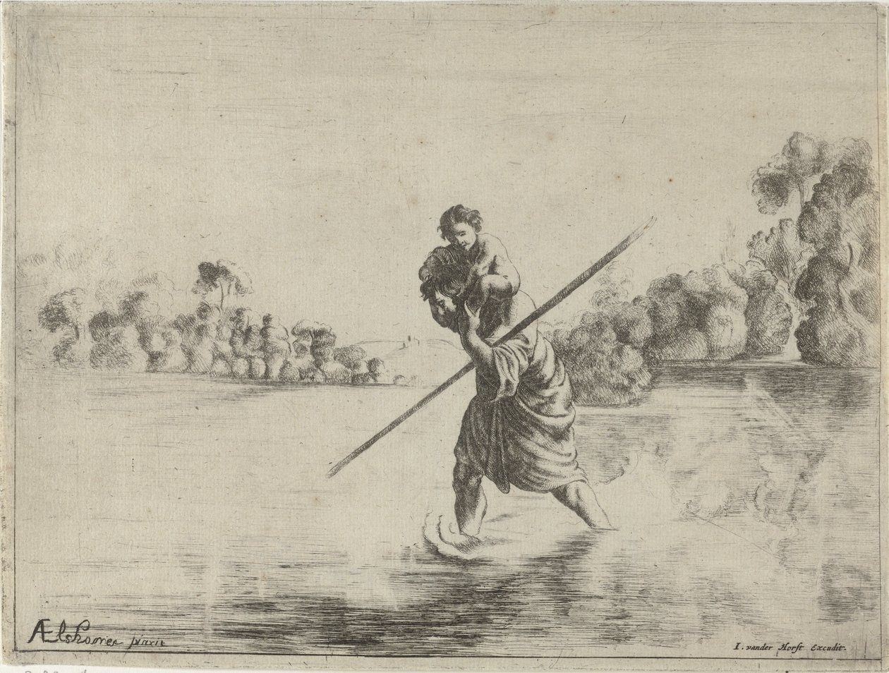 Saint-Christophe - After Adam Elsheimer