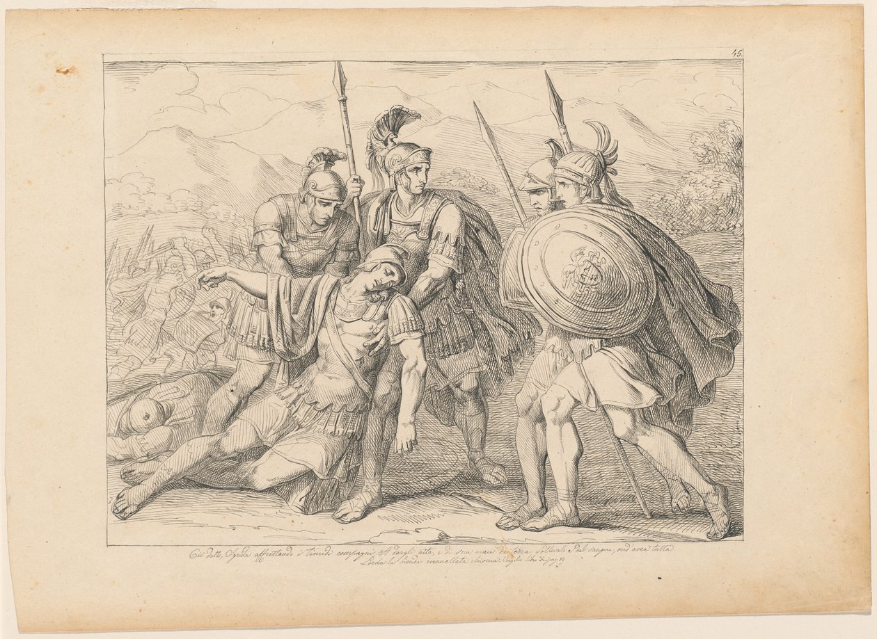 La mort de Lausus - After Bartolomeo Pinelli