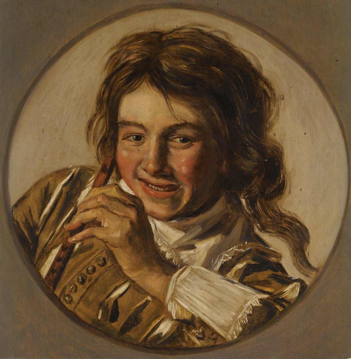 Garçon rieur avec une flûte - After Frans Hals