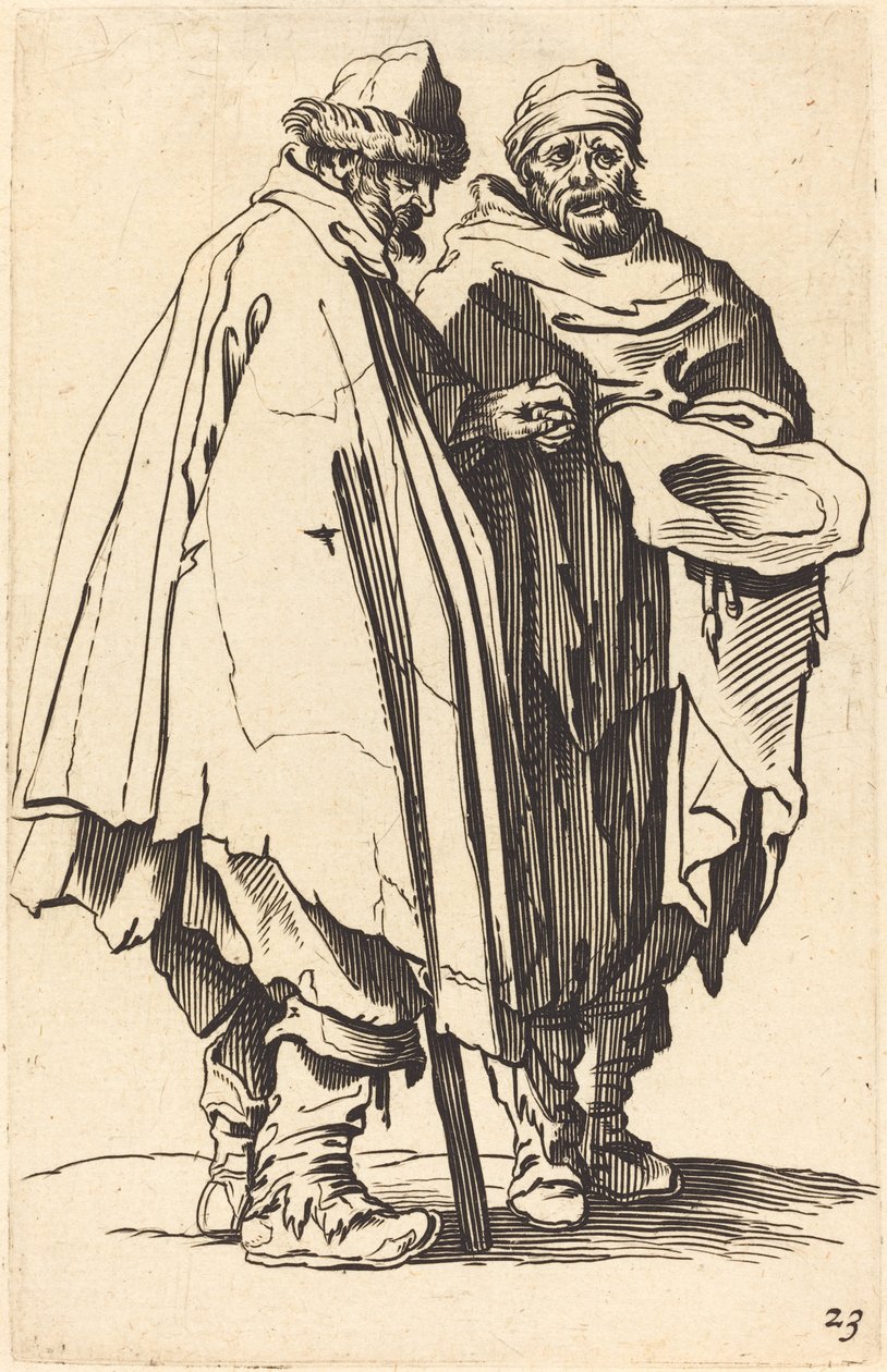 Mendiant aveugle et compagnon - After Jacques Callot