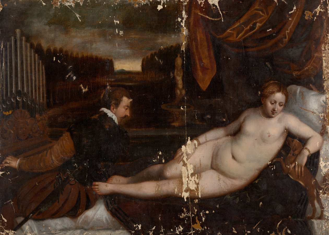 Vénus avec un organiste et un chien - after Titian