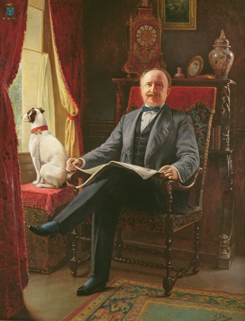 Portrait de M. le Comte de C. avec son chien - Agapit Stevens