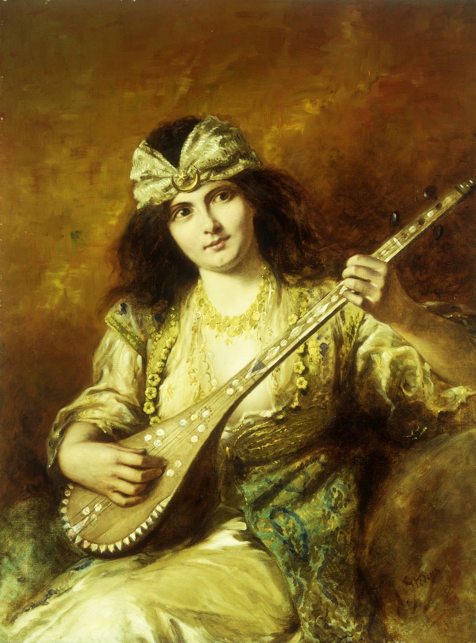 Odalisque avec une Mandoline - Agapit Stevens