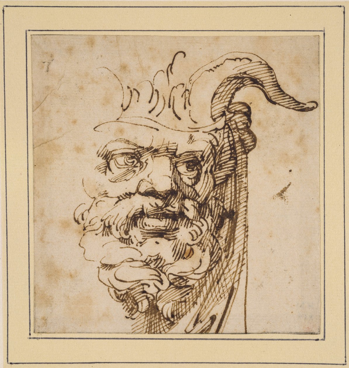 Un masque sylvain - Agostino Carracci