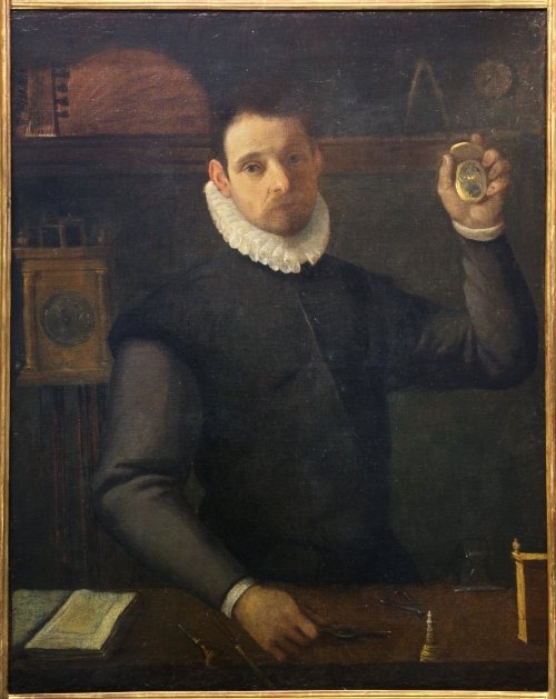 Autoportrait en horloger - Agostino Carracci