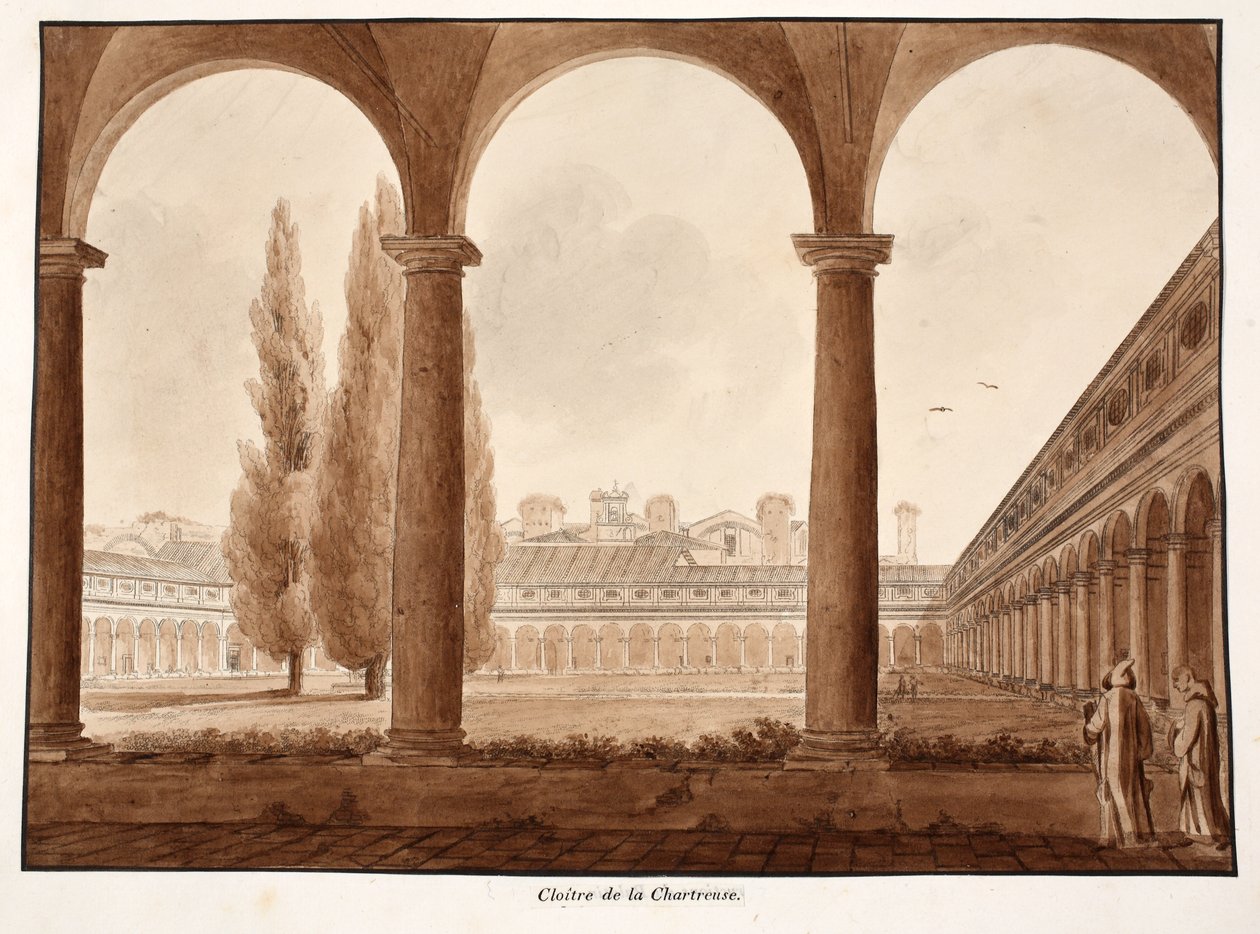 Le cloître de la chartreuse, 1833 - Agostino Tofanelli