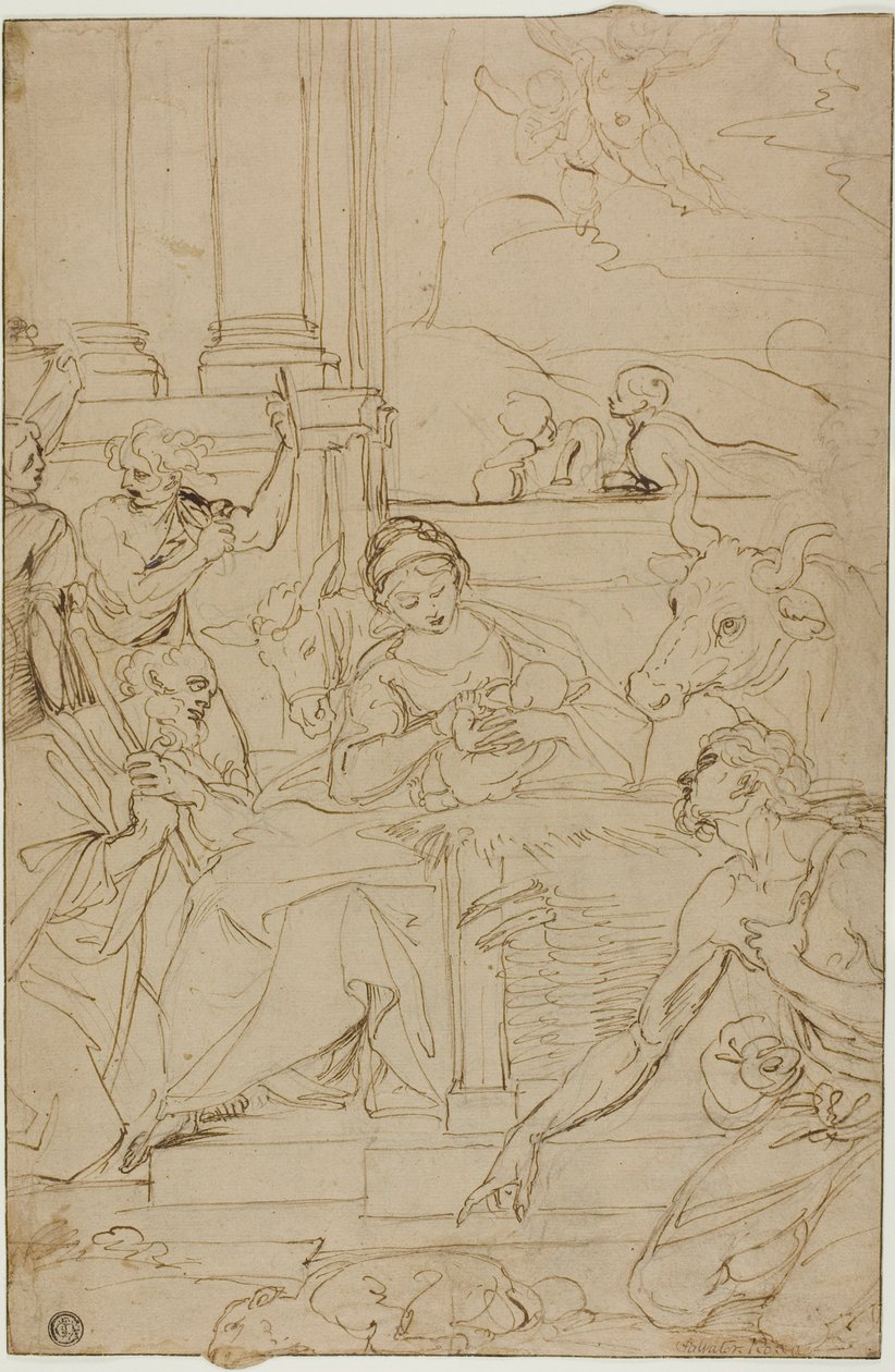 Adoration des bergers - Agostino Carracci