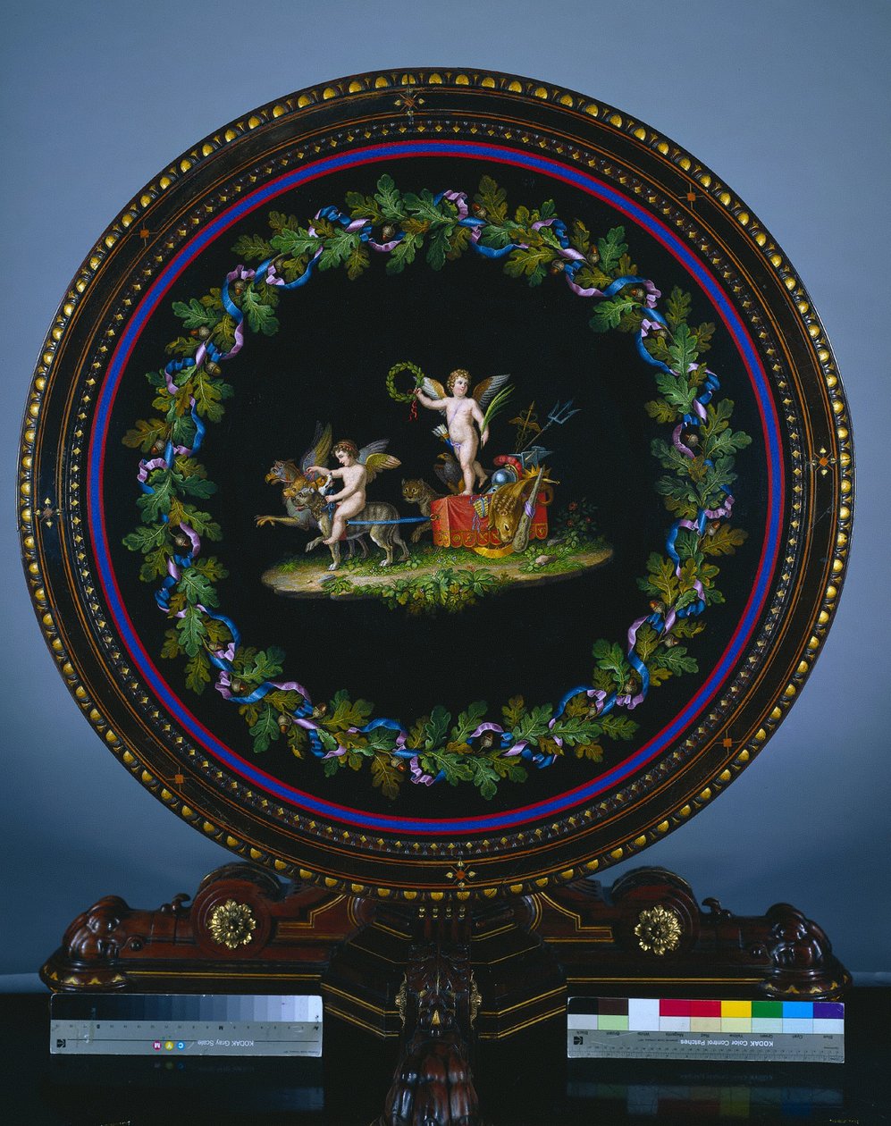 Table centrale avec dessus en micromosaïque, "L