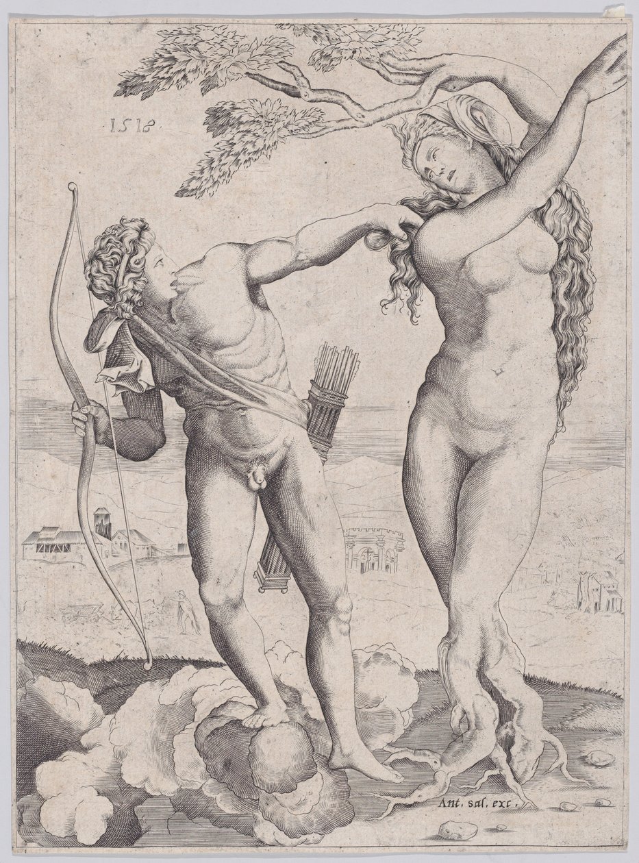 Apollon et Daphné, daté de 1518 - Agostino Veneziano