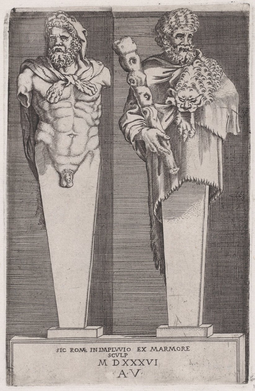 Hercule des Hermae, daté 1536 - Agostino Veneziano
