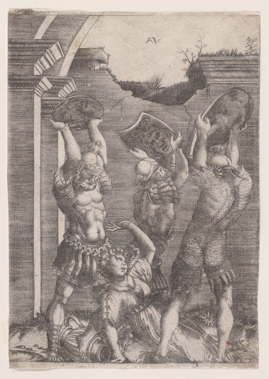 Tarpeia écrasée par les Sabines, vers 1514-36 - Agostino Veneziano