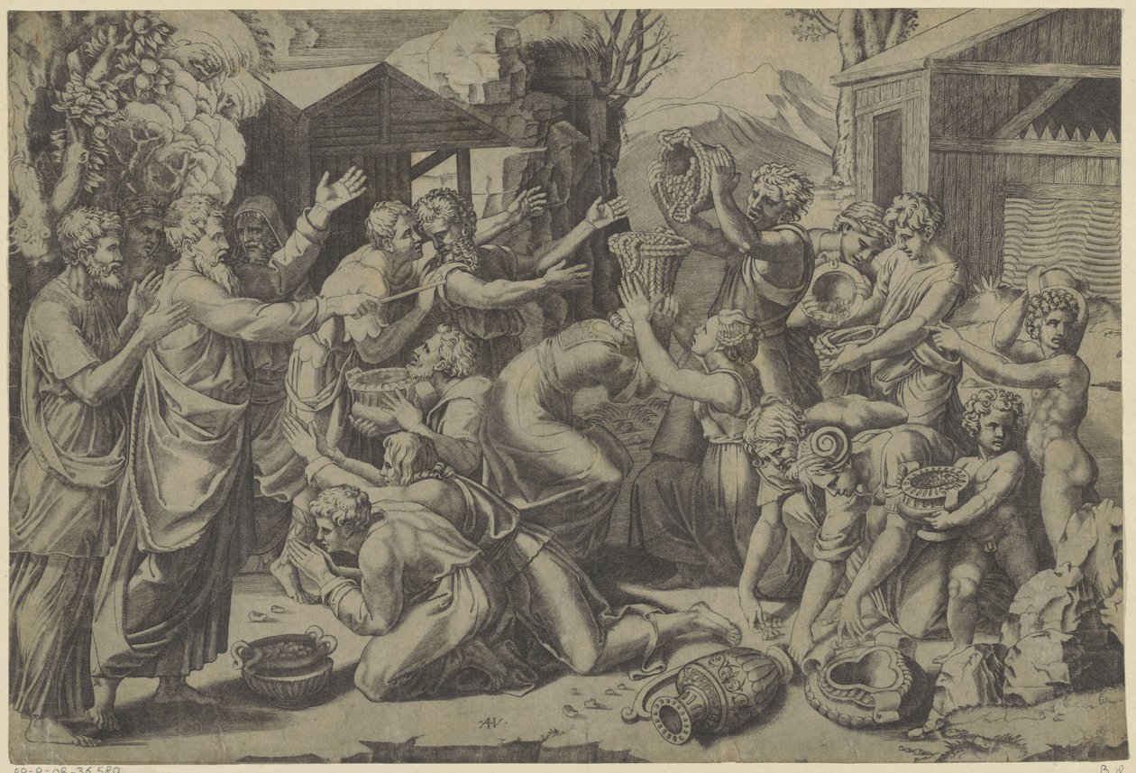 Récolte de la manne - Agostino Veneziano