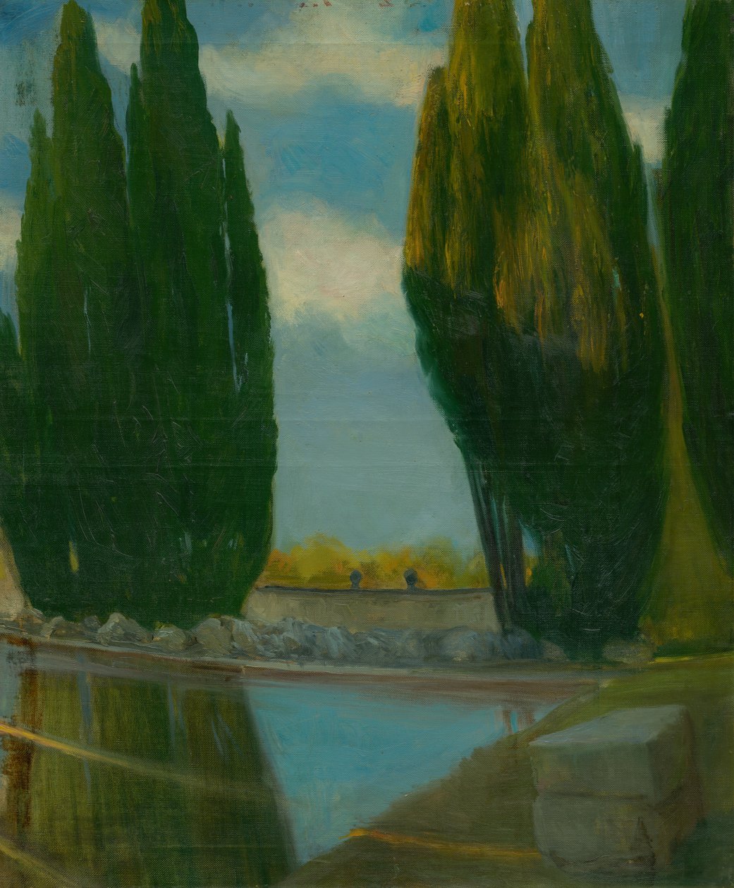 Paysage avec lac, c.1890-98 - Akos Aranyossy