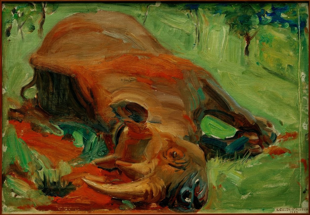 Rhinocéros abattu - Akseli Valdemar Gallen Kallela