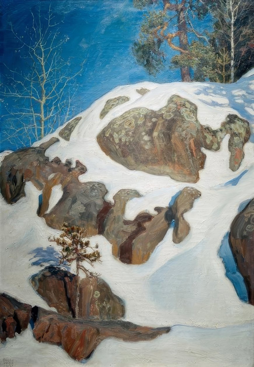 Rochers enneigés près de Kalela - Akseli Valdemar Gallen Kallela
