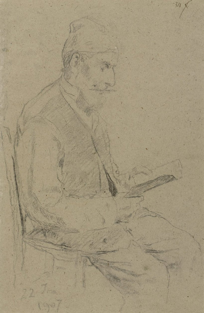 Homme lisant - Albert Anker