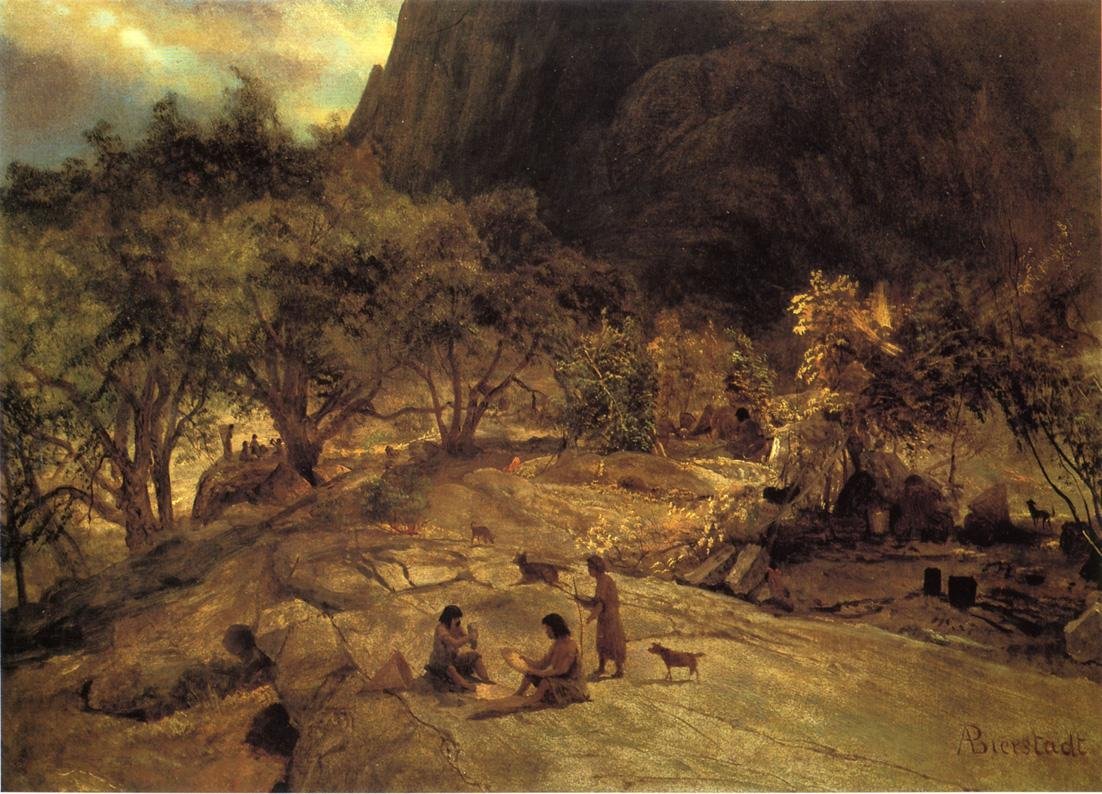 Campement indien dans la vallée de Yosemite, Californie - Albert Bierstadt