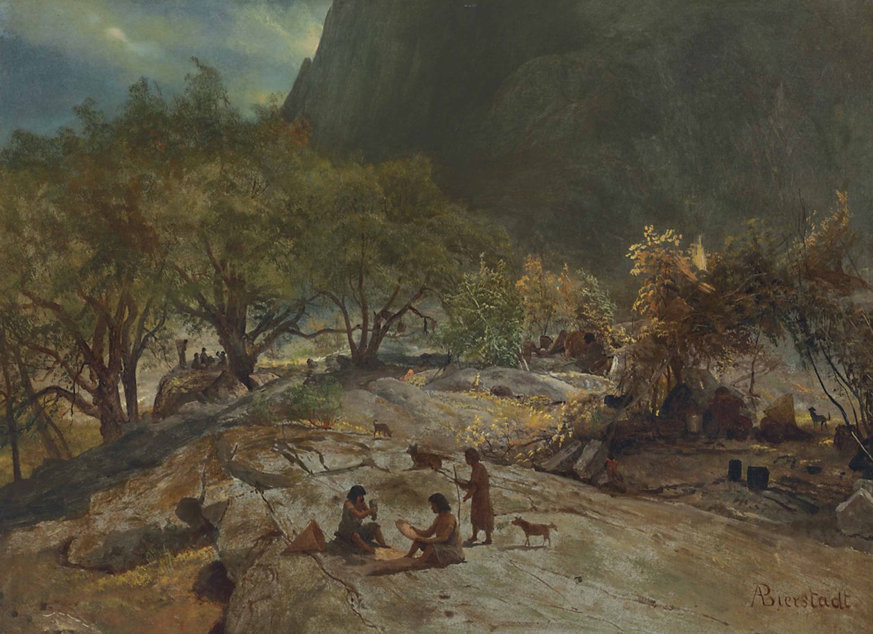 Campement indien de Mariposa, vallée de Yosemite, Californie - Albert Bierstadt