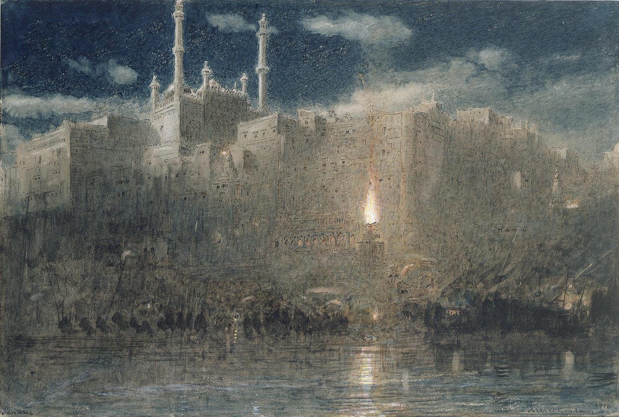 Bénarès au clair de lune, 1916 - Albert Goodwin
