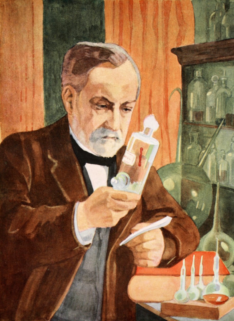 Pasteur dans son laboratoire, copie par Boris Mestchersky, illustration de 