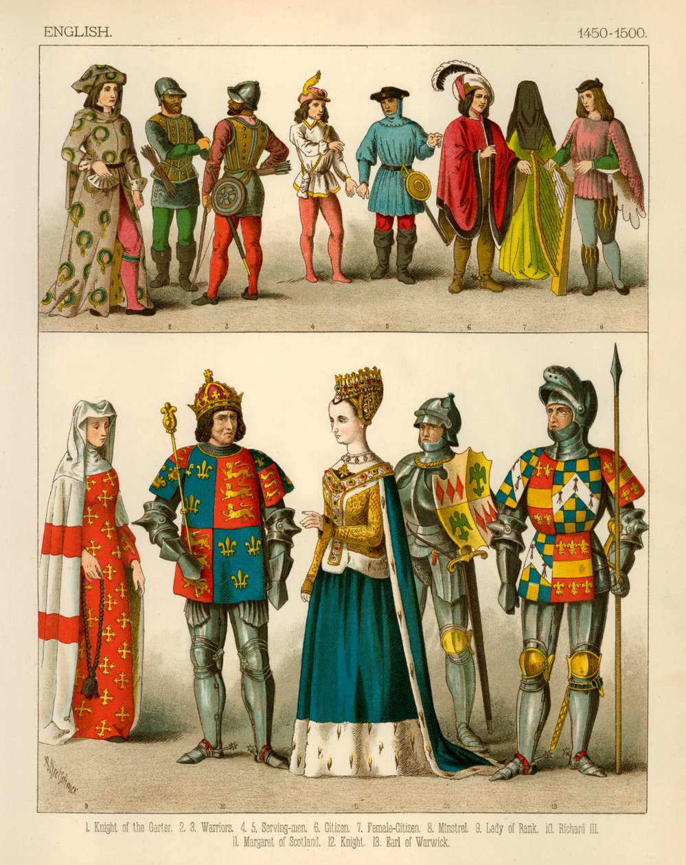 Costume anglais 1450-1500 - Albert Kretschmer