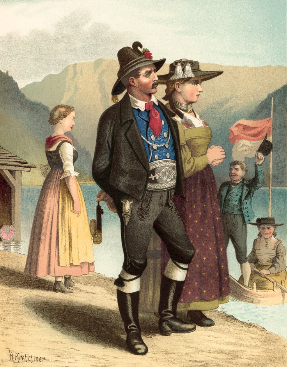 Costume allemand, Tyrol, Achenkirch - Albert Kretschmer