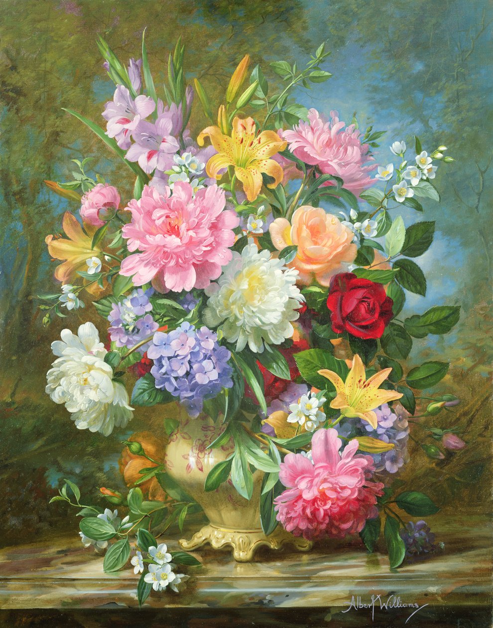 Pivoines et Fleurs Mélangées - Albert Williams