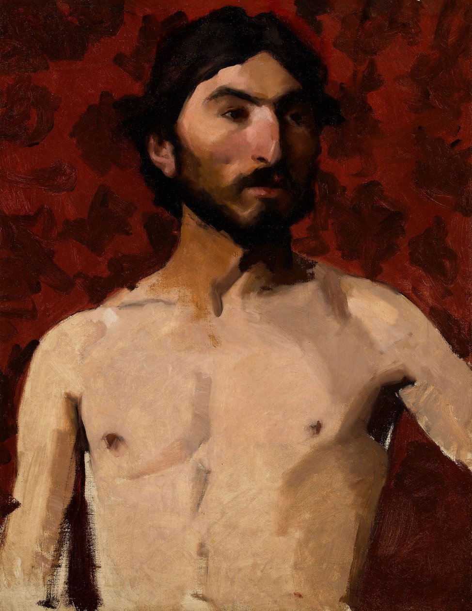 Étude de vie - homme barbu, années 1880 - Albert de Belleroche