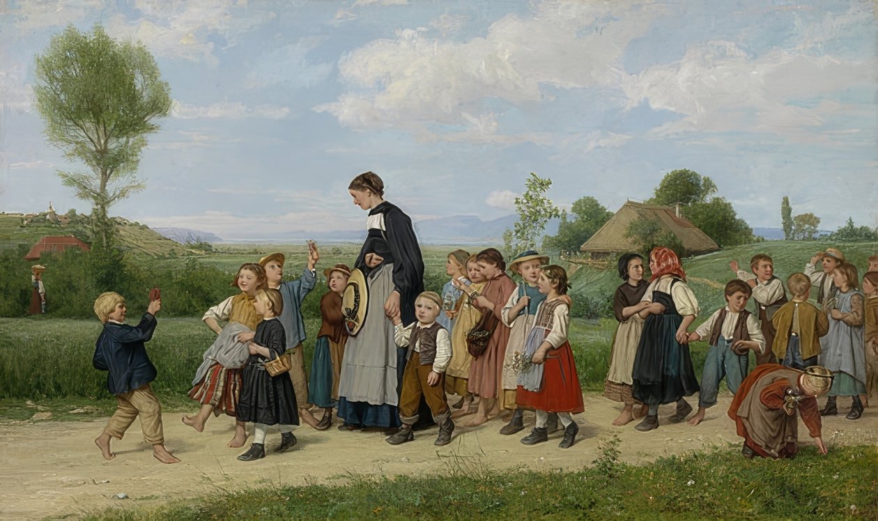 La Promenade scolaire, 1872 - Albert Anker