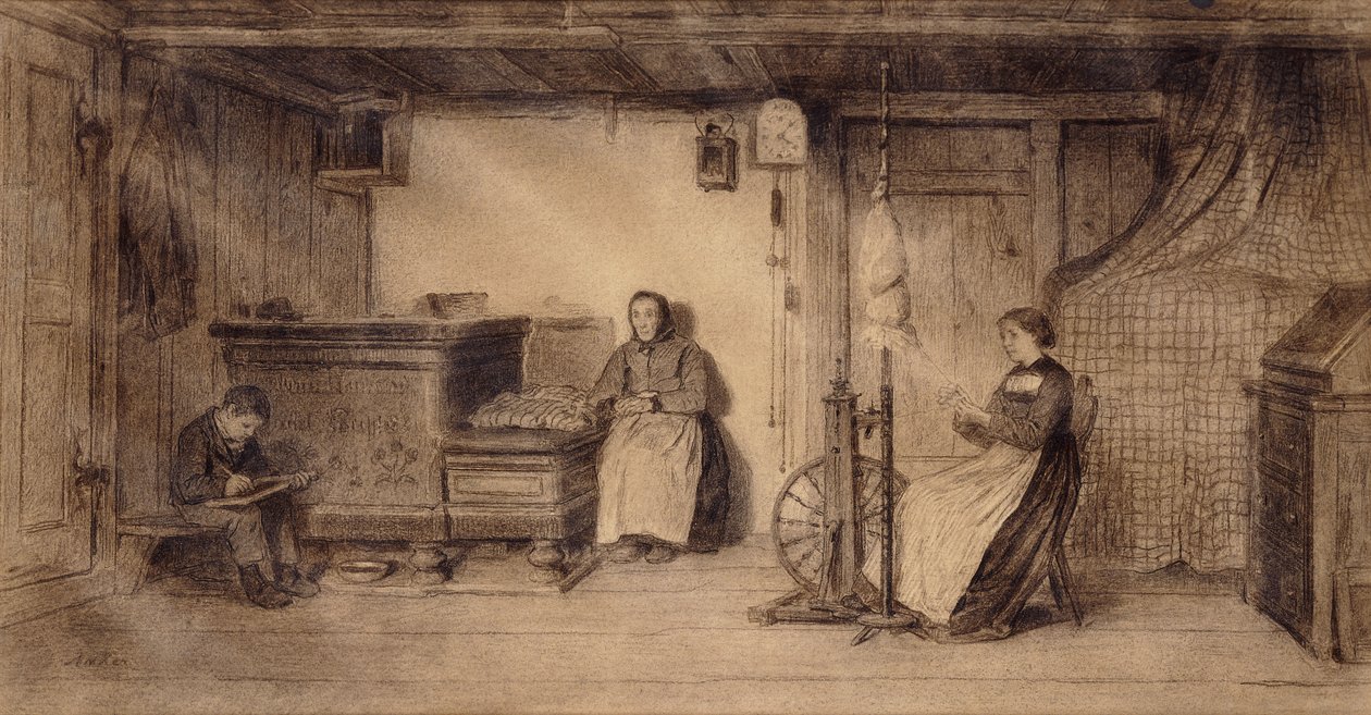 Dans le salon de la ferme - Albert Anker