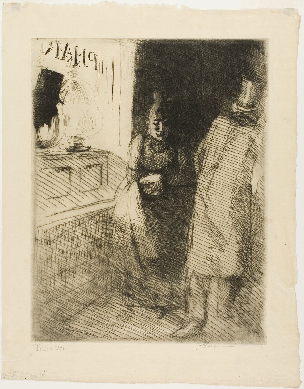 Prostitution, plaque de dix de la femme - Albert Besnard