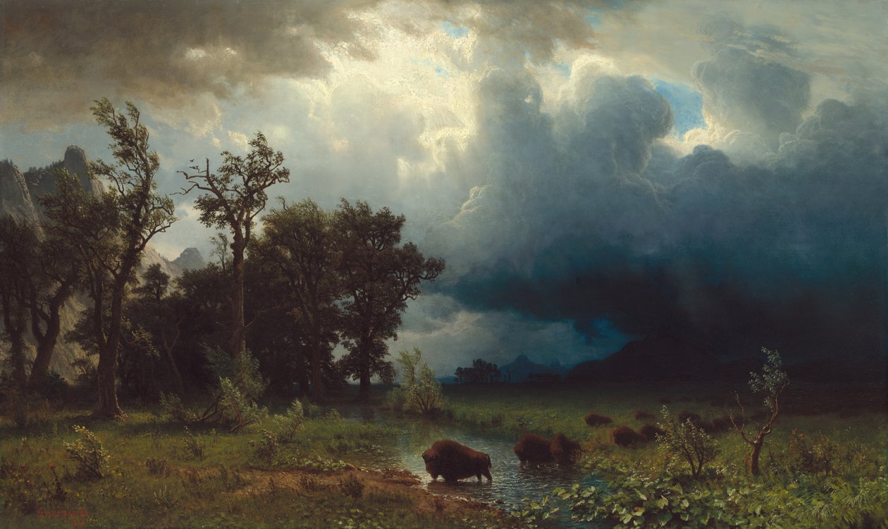 Piste de bisons : La tempête imminente - Albert Bierstadt