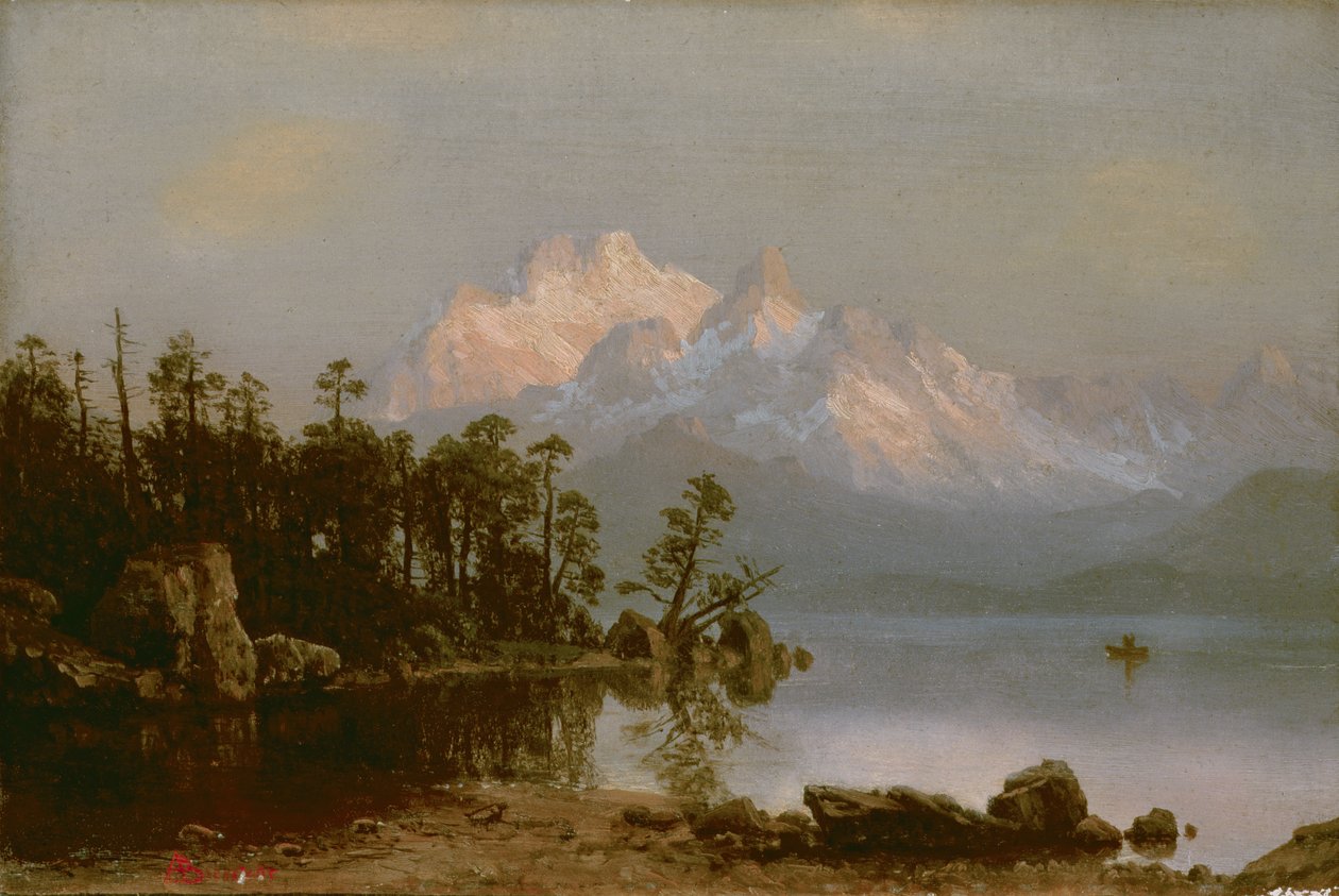 Canoë en montagne - Albert Bierstadt