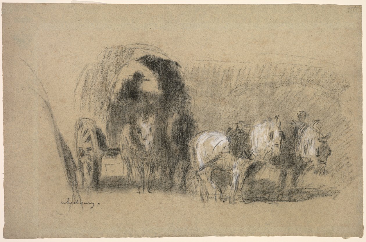 La charrette du meunier - Albert Charles Lebourg