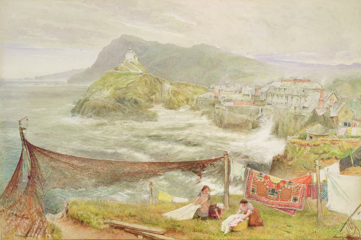 Ilfracombe, Devon, vue vers Hillsborough - Albert Goodwin