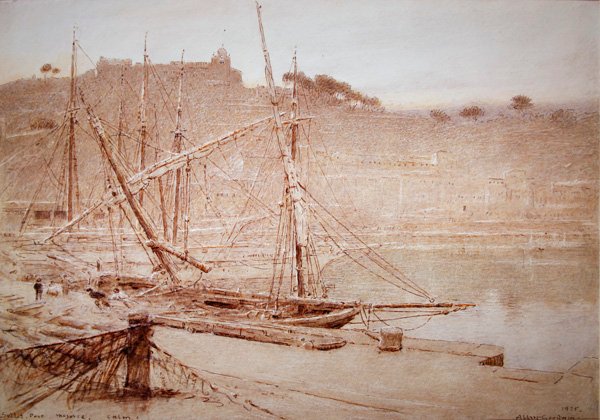 Port de Soller, Majorque, calme - Albert Goodwin