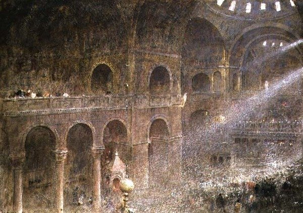 Basilique Saint-Marc, Venise depuis la galerie - Albert Goodwin