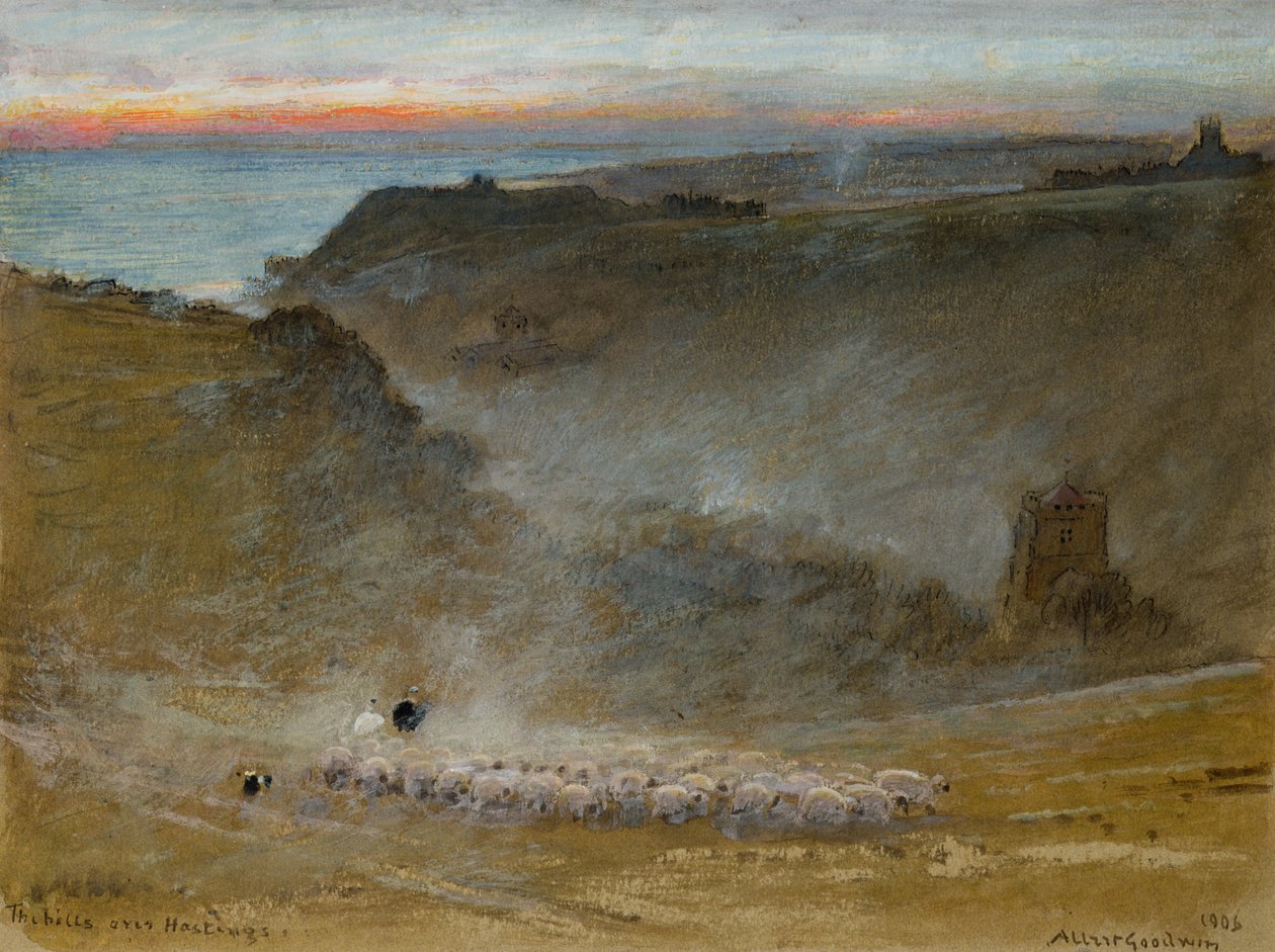 Les collines surplombant Hastings, 1906 - Albert Goodwin