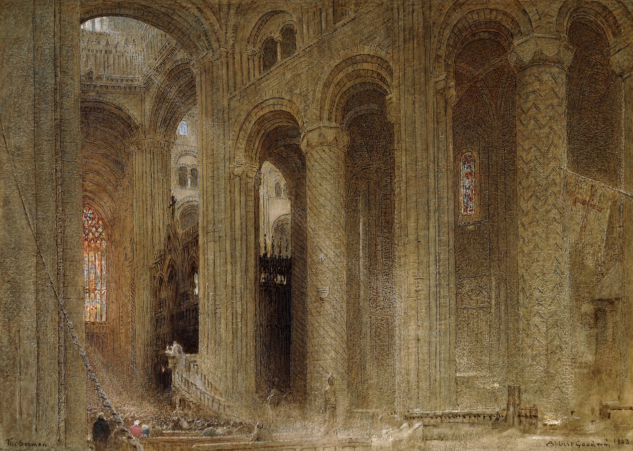 Le sermon - Albert Goodwin