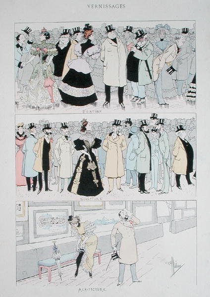 Ouvertures de galerie, vers 1900 (lithographie en couleur) - Albert Guillaume