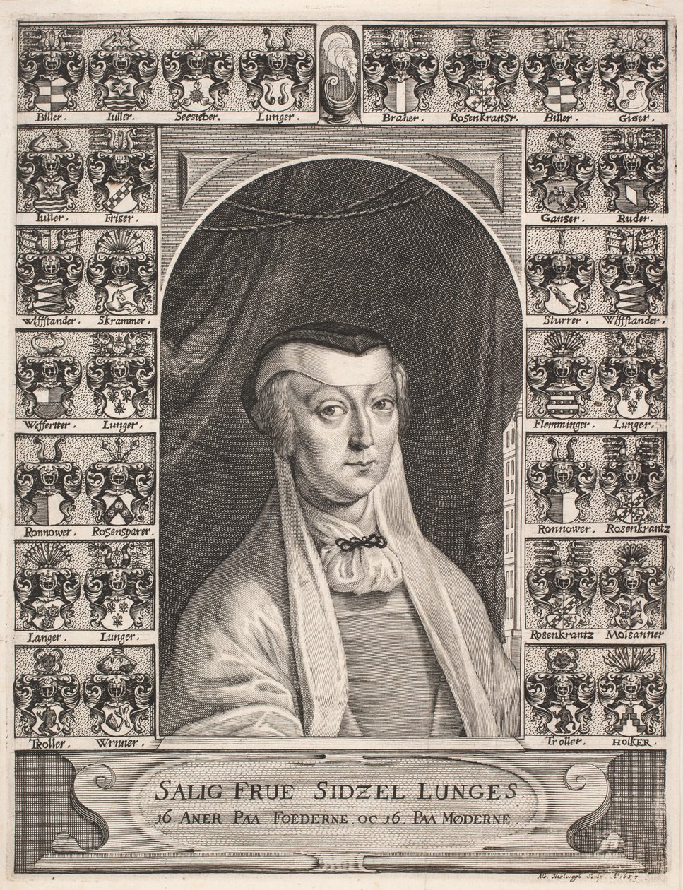 Sidsel Lunge. Feuille commémorative - Albert Haelwegh