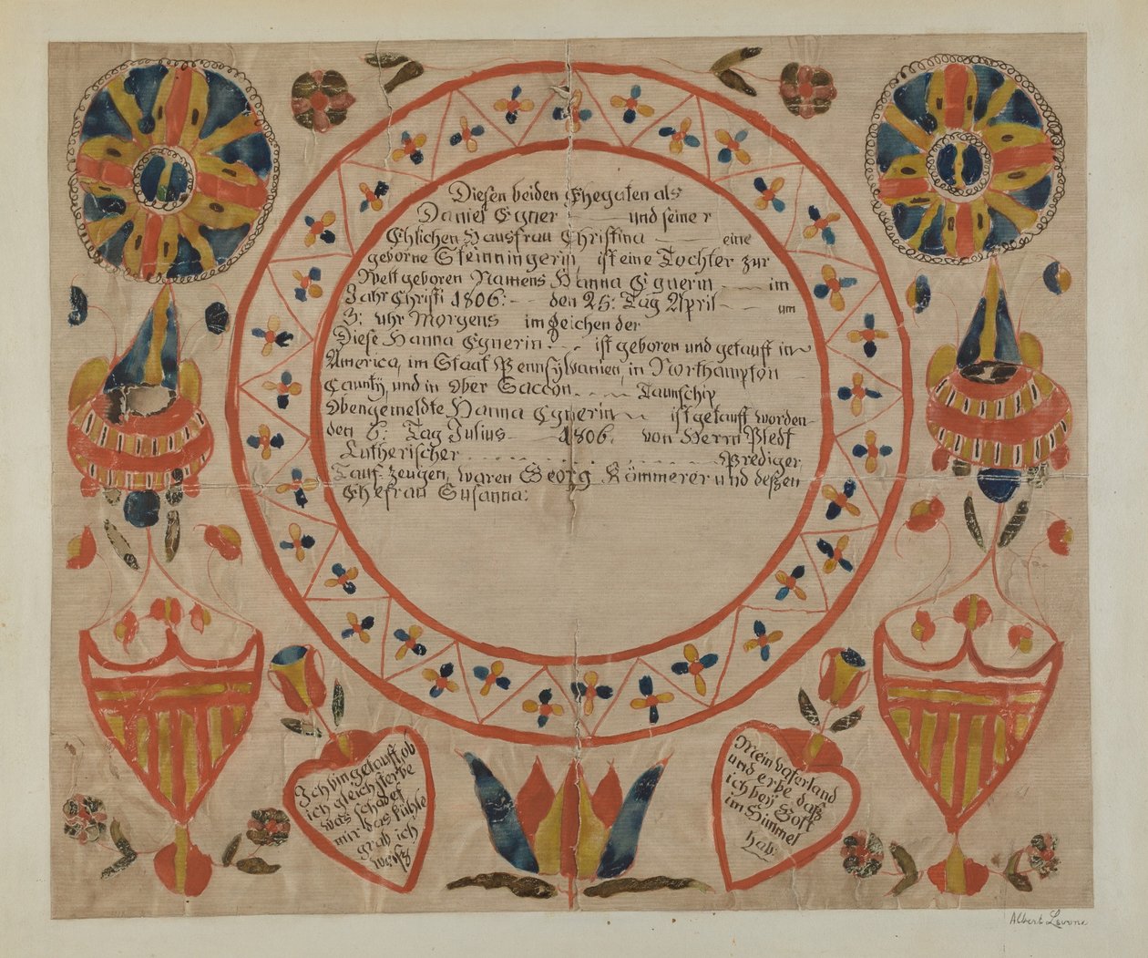 Fraktur allemand de Pennsylvanie - Albert Levone